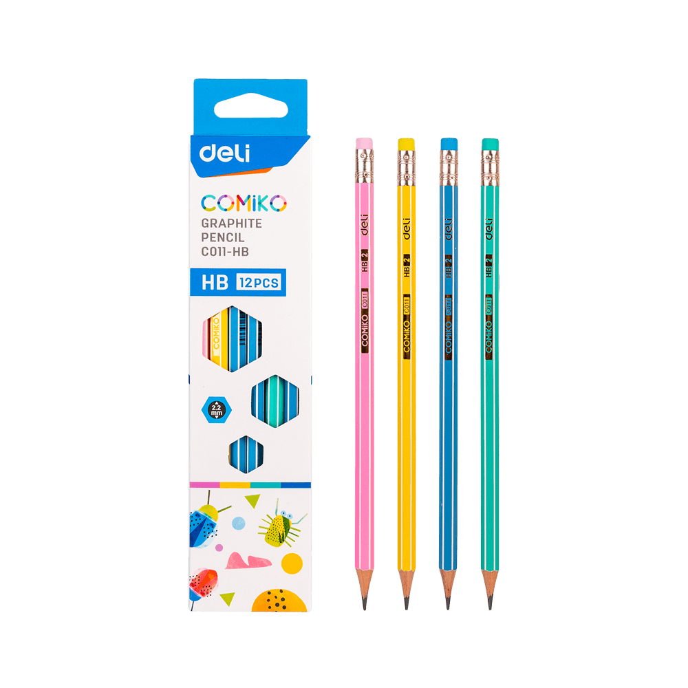 DELI ΜΟΛΥΒΙ ΡΙΓΕ ΜΕ ΓΟΜΑ HB COMIKO ΑΣΣΟΡΤΙ 12 ΤΕΜΑΧΙΑ