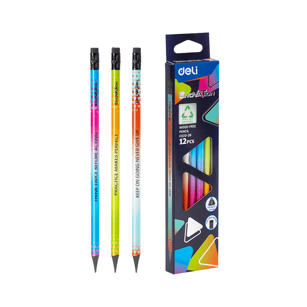 DELI ΜΟΛΥΒΙ ΤΡΙΓΩΝΙΚΟ ΜΕ ΓΟΜΑ 2B WOOD-FREE ENOVATION ΑΣΣΟΡΤΙ 12 ΤΕΜΑΧΙΑ