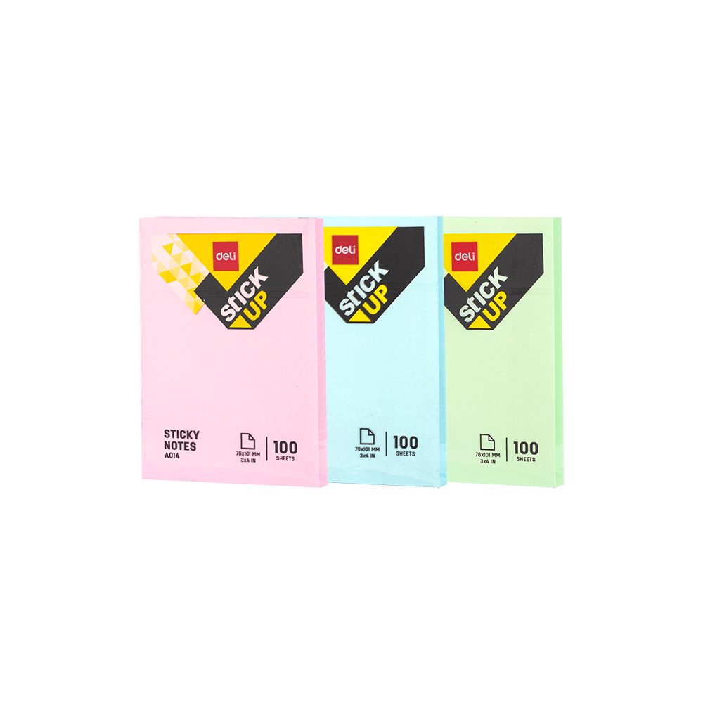 DELI ΧΑΡΤΙΑ ΣΗΜΕΙΩΣΕΩΝ ΑΥΤΟΚΟΛΛΗΤΑ 100 ΦΥΛΛΑ 76x101mm STICK UP ΑΣΣΟΡΤΙ (1 τεμάχιο)