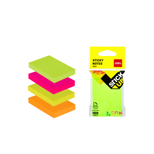 DELI ΧΑΡΤΙΑ ΣΗΜΕΙΩΣΕΩΝ ΑΥΤΟΚΟΛΛΗΤΑ BLISTER 100 ΦΥΛΛΑ 76x51mm STICK UP ΝΕΟΝ ΑΣΣΟΡΤΙ (1 τεμάχιο)