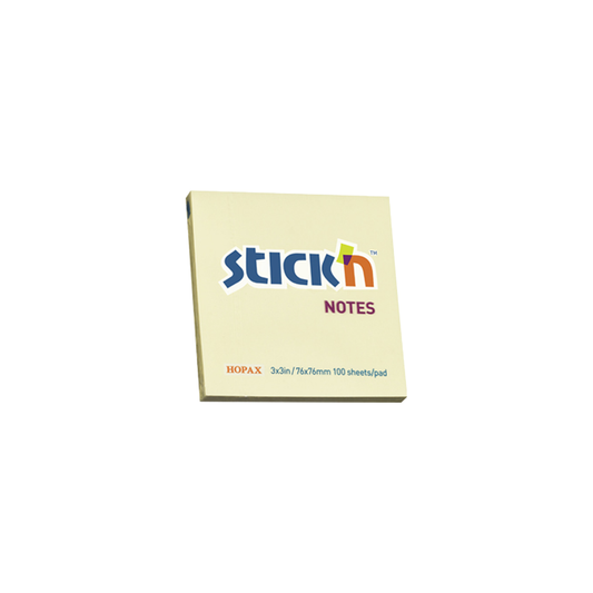 STICK'N ΧΑΡΤΙΑ ΣΗΜΕΙΩΣΕΩΝ ΑΥΤΟΚΟΛΛΗΤΑ 76x76mm 100 ΦΥΛΛΑ ΚΙΤΡΙΝΟ (1 τεμάχιο)