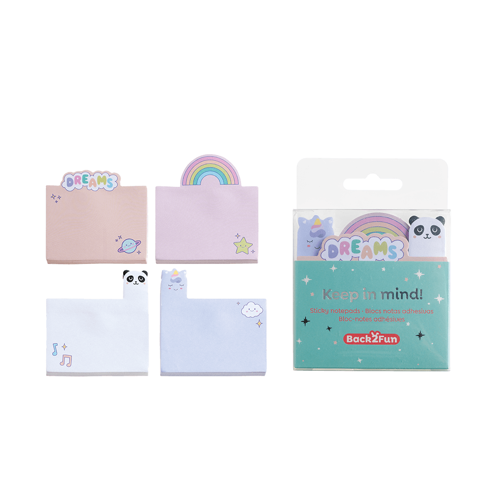 BACK2FUN ΧΑΡΤΙ ΣΗΜΕΙΩΣΕΩΝ ΑΥΤΟΚΟΛΛΗΤΟ BLISTER 4T 120 ΦΥΛΛΑ 80gsm DREAMS
