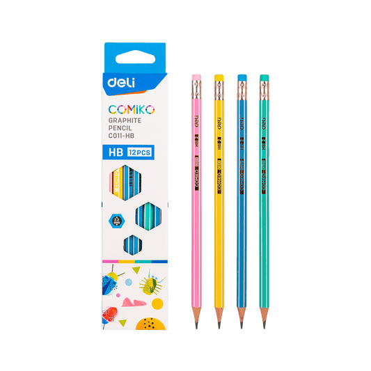 DELI ΜΟΛΥΒΙ ΡΙΓΕ ΜΕ ΓΟΜΑ HB COMIKO ΑΣΣΟΡΤΙ 12 ΤΕΜΑΧΙΑ