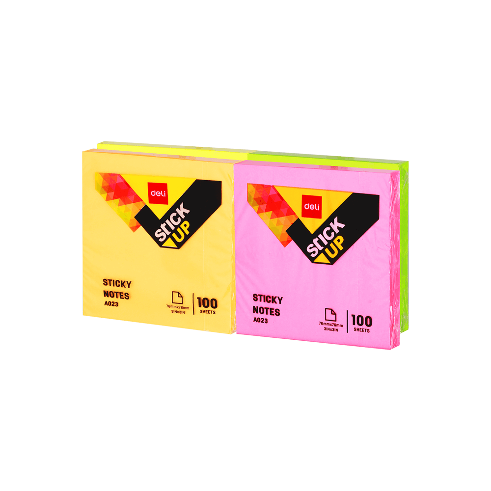 DELI ΧΑΡΤΙΑ ΣΗΜΕΙΩΣΕΩΝ ΑΥΤΟΚΟΛΛΗΤΑ 76x76mm 100 ΦΥΛΛ NEON 4 ΧΡΩΜΑΤΑ (1 τεμάχιο)