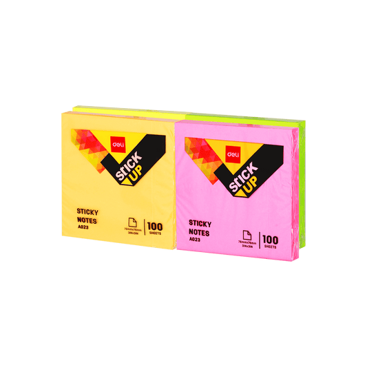 DELI ΧΑΡΤΙΑ ΣΗΜΕΙΩΣΕΩΝ ΑΥΤΟΚΟΛΛΗΤΑ 76x76mm 100 ΦΥΛΛ NEON 4 ΧΡΩΜΑΤΑ (1 τεμάχιο)