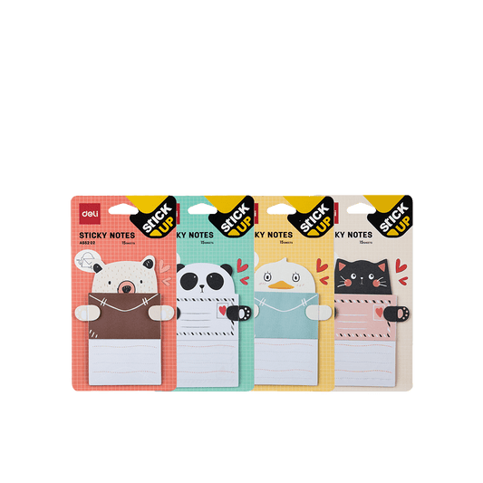 DELI ΧΑΡΤΙΑ ΣΗΜΕΙΩΣΕΩΝ ΑΥΤΟΚΟΛΛΗΤΑ BLISTER 15Φ 76x101mm CARTOON ΑΣΣΟΡΤΙ