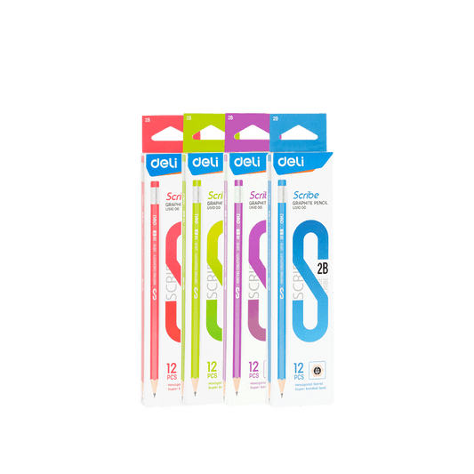 DELI ΜΟΛΥΒΙ ΕΞΑΓΩΝΙΚΟ ΜΕ ΓΟΜΑ 2B BLISTER SCRIBE ΑΣΣΟΡΤΙ 12 ΤΕΜΑΧΙΑ