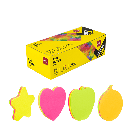 DELI ΒΙΤΡΙΝΑ ΓΕΜΑΤΗ ΧΑΡΤΙΑ ΣΗΜΕΙΩΣΕΩΝ ΑΥΤΟΚΟΛΛΗΤΑ ΣΧΗΜΑΤΑ 4 ΣΧΕΔΙΑ 80 ΦΥΛΛΑ 76x76mm STICK UP