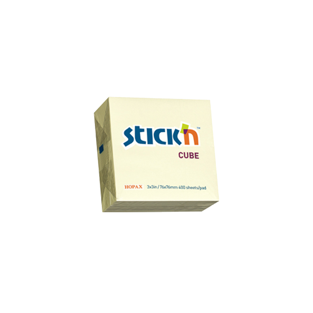 STICK'N ΚΥΒΟΣ ΑΥΤΟΚΟΛΛΗΤΑ 76x76mm ΚΙΤΡΙΝΟ 400 ΦΥΛΛΑ