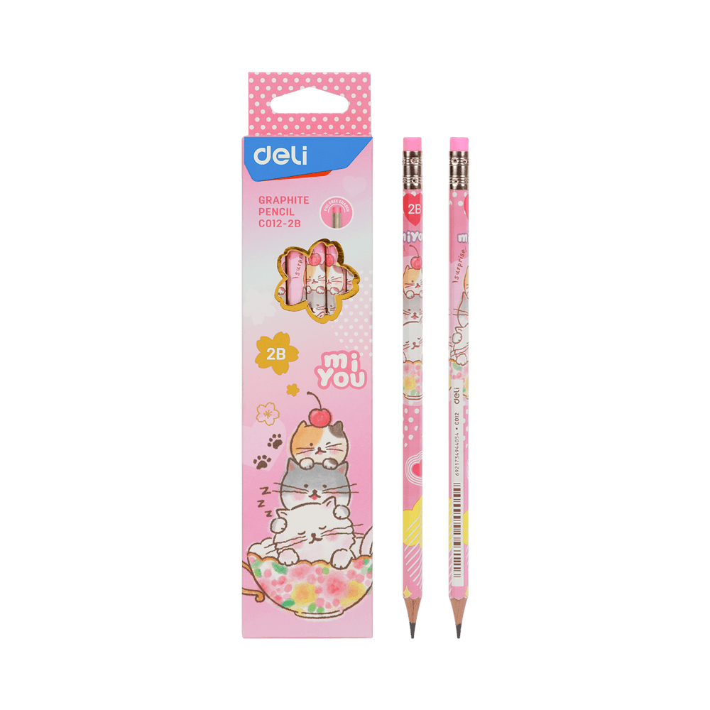 DELI ΜΟΛΥΒΙ ΕΞΑΓΩΝΙΚΟ ΜΕ ΓΟΜΑ 2B MIYOU ΑΣΣΟΡΤΙ 12 ΤΕΜΑΧΙΑ